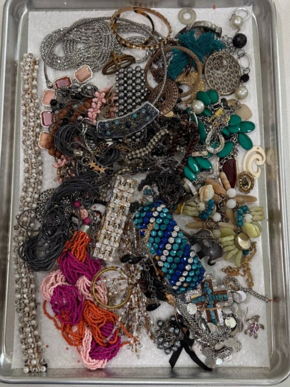3 Pounds of Jewelry Broken Bits and Jumble for Crafting and Repurposing